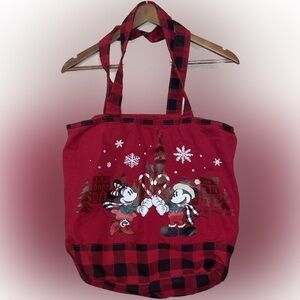 Disney tote bag minnie & Mickey holiday WDW limited edition Christmas zipper bag